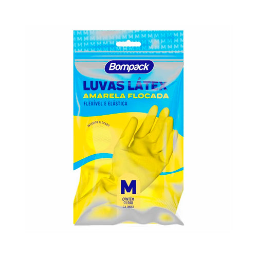 Luva Amarela Limpeza Pesada M 1 Par - Bombpack