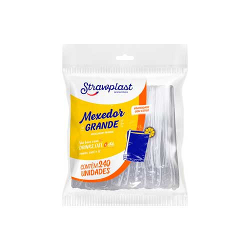 Mexedor Grande Strawplast - 240 Unidades